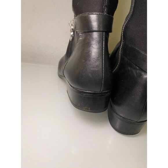 Michael Kors Women Hamilton Stretch Black Leather Equestrian Riding Boots sz 8.5 - Picture 8 of 16